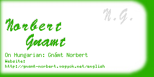 norbert gnamt business card